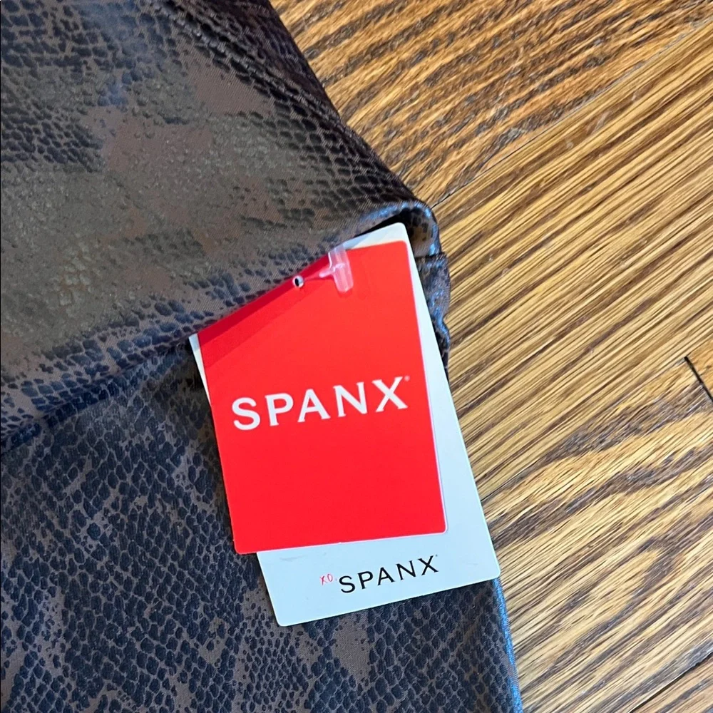 SPANX Brown Snake Print Leggings, NWT, L - Picture 4 of 6